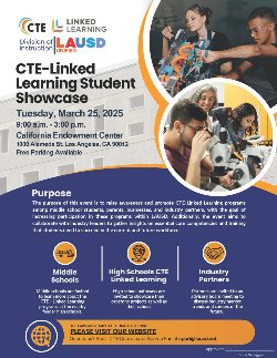 CTE-Linked Learning Student Showcase Flyer